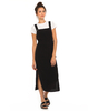 Motel Jerri Midi Pinafore Dress in Black