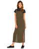 Motel Jerri Midi Pinafore Dress in Khaki