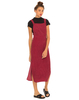 Motel Jerri Midi Pinafore Dress in Pinstripe Plum