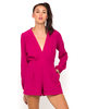 Motel Jet Plunge Neck Playsuit in Hot Pink