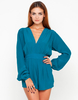 Motel Jet Plunge Neck Playsuit in Jade