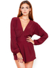 Motel Jet Plunge Neck Playsuit in Merlot