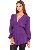 Motel Jet Plunge Neck Playsuit in Plum