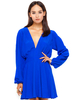 Motel Jetty Plunge Neck Dress in Sapphire