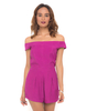 Motel Jinny Off Shoulder Playsuit in Carnation Pink