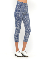 Motel Jodie Cropped Jean in Navy and White Ditsy Daisy Print