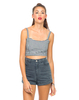 Motel Josie Crop in Gingham Check Black White