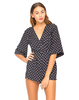 Motel Jude Kimono Sleeve Playsuit in Polka Dot