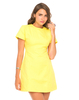 Motel Julieanna Mini Dress in Contour Jacquard Lemon