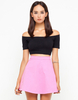 Motel Kadie High Waist Skater Skirt in Bubblegum