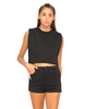Motel Kaila Quilted Crop Tank in Black