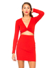 Motel Kim Long Sleeve Dress in Imperial Red
