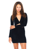 Motel Kim Twist Bodycon Dress in Black Velvet