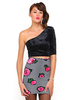 Motel Kimmy Bodycon Mini Skirt in Rose Wave