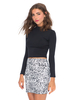 Motel Kimmy Bodycon Mini Skirt in Snake Print Black and White