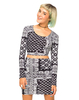 Motel Kimmy Bodycon Skirt in Scarf Black Print