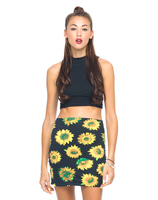 Motel Kimmy Bodycon Skirt in Sunflower Print