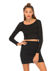 Motel Kimmy Eyelet Lace Bodycon Skirt in Black