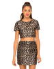 Motel Kimmy Tinsel Bodycon Skirt in Black and Gold