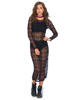Motel Kirri Midi Dress in Stretch Black Lace