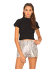 Motel Kitty High Waisted Shorts in Lilac Haze