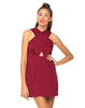 Motel Kowloon Cross Over Dress in Aubergine