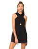 Motel Kowloon Cross Over Dress in Black