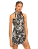 Motel Kowloon Cross Over Dress in Peony Black
