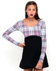 Motel Lacey A Line Mini Dress in Pink Tartan