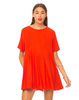 Motel Laura Flared Dress in Tangerine