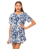 Motel Laura Flared Dress in Xerox Daisy Navy