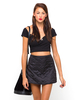 Motel Laya Quilted A Line Skirt in Black