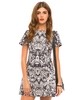 Motel Leanne Short Sleeve Mini Dress in Nouveau Black