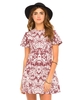 Motel Leanne Short Sleeve Mini Dress in Nouveau Oxblood