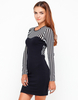 Motel Lee Lee Long Sleeve Dress in Black Stripe