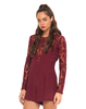 Motel Lee Lou Sheer Flocked Burgundy