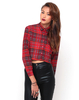 Motel Leela Oversized Batwing Shirt in Red Tartan