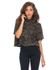 Motel Leigh Cropped Box Shirt in Cross Hatch Khaki