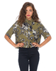 Motel Leigh Cropped Box Shirt in Kew Khaki