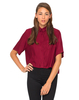 Motel Leigh Cropped Box Shirt in Oxblood