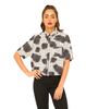 Motel Leigh Cropped Box Shirt in Static Rose