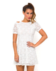 Motel Lenni Cut Out Skater Dress in White Lace