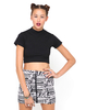 Motel Lexis Zip Front Bodycon Skirt in Ivory 90s Squiggle