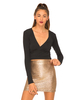 Motel Lizard Crackle Bodycon Skirt in Rose Gold