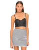 Motel Lizard Mini Skirt in Black and White Net Stripe