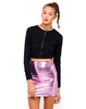 Motel Lizard Mini Skirt in Lavender Shiny Spandex