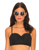 Motel Loe Stappy Bikini Top in Black Textured