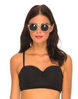 Motel Loe Stappy Bikini Top in Black Textured