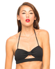 Motel Lolita Cut out Bikini Top in Black Textured
