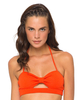 Motel Lolita Cut Out Bikini Top in Tomato Textured